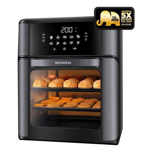 Fritadeira Elétrica AFON-12L-BG Forno Oven 12 Litros Preto Mondial — Mondial