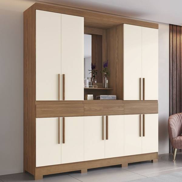 Guarda-Roupa Casal 10 Portas 3 Gavetas Capela B374 Henn Roupeiro — Henn