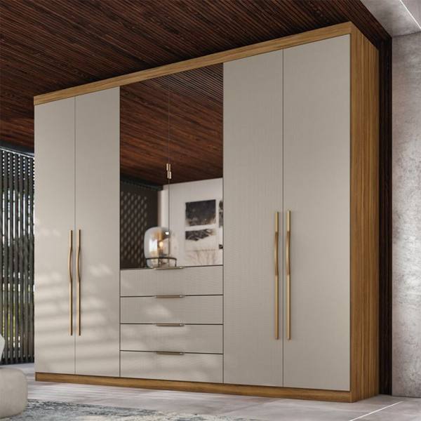 Guarda-Roupa Casal 6 Portas 4 Gavetas Giardino Demóbile Roupeiro — Demobile