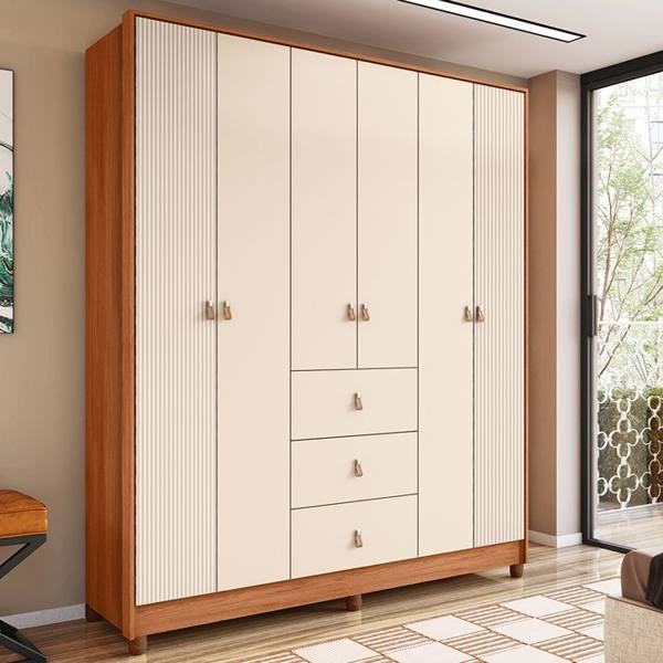 Guarda-Roupa Casal 6 Portas Bater 3 Gavetas Caemmun Intense Roupeiro — Caemmun
