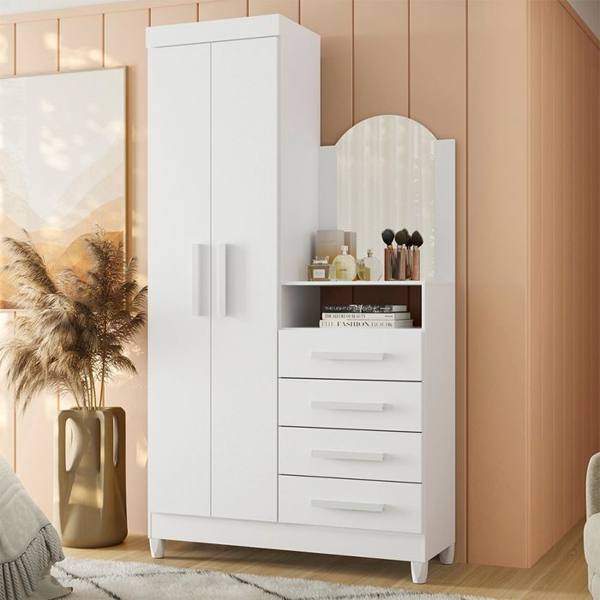 Guarda Roupa Cômoda 2 Portas 4 Gavetas New Capri Albatroz — Albatroz