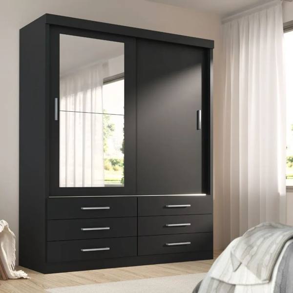 Guarda Roupa Tonielque Móveis GR Capri 2P/Esp Onix — Sem marca