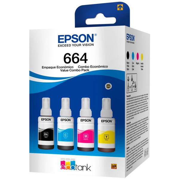Kit de Refil para Tanque de Tinta Epson com 4 Cores T664 — Epson