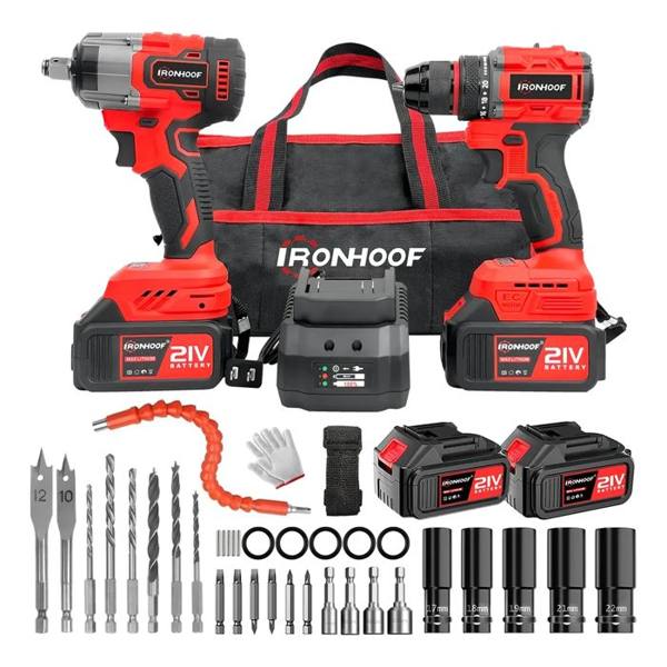 Kit Furadeira E Parafusadeira Chave De Impacto Brushless — Sem marca