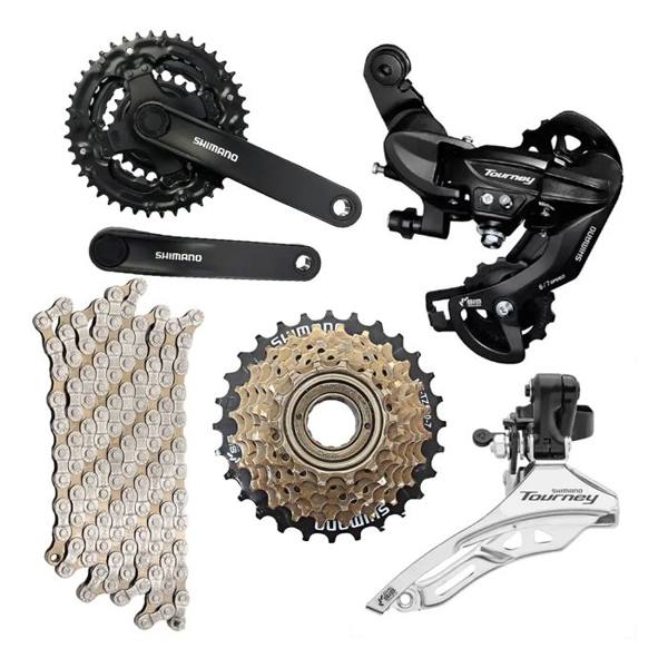 Kit Relação Shimano Tourney 7v Câmbios Pedivela Corrente — Shimano