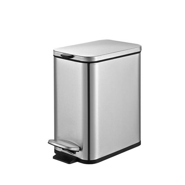 Lixeira 5L Aço Inox Com Pedal e Balde Interno Removível Brinox Frame — Brinox