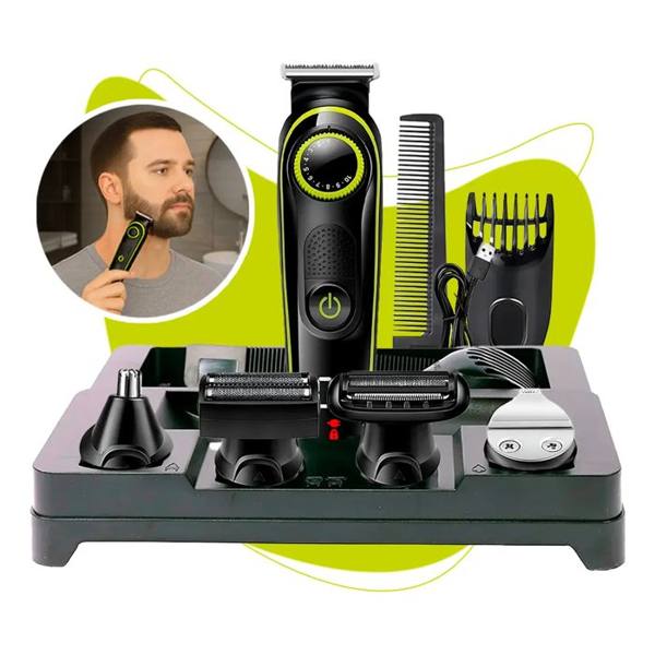 Máquina De Cortar Cabelo Fazer Barba Barbeador Acabamento Pelo B-Max Bmc036 5 Em 1 Cor Preto — ELO