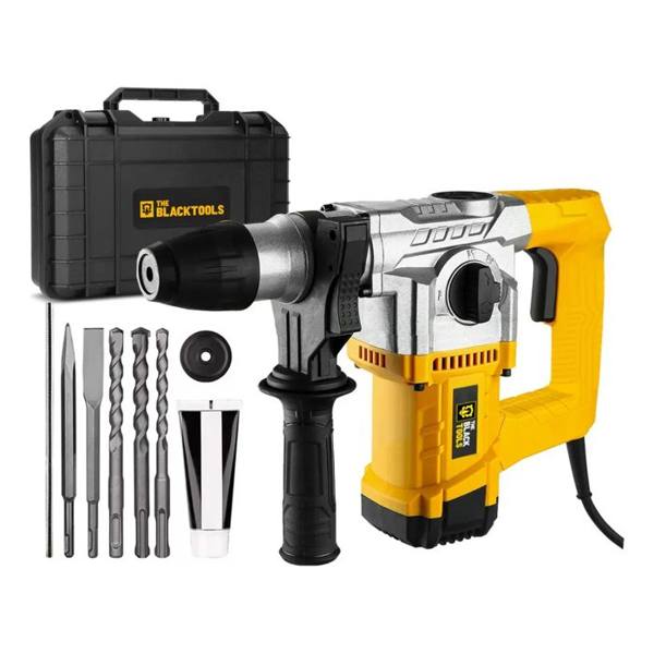 Martelete Perfurador Rompedor Professional 26mm 1100w Sds Plus 4j Com Acessorios Trm-2000 The Black Tools — The Black Tools