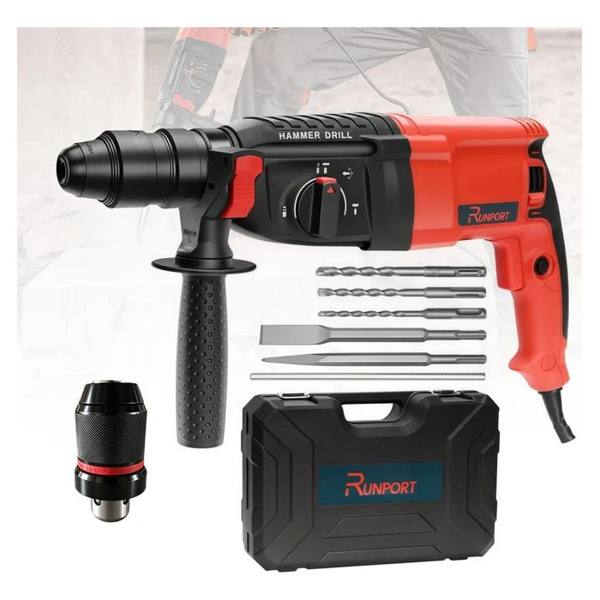 Martelete Perfurador Rompedor Profissional Sds Plus Com Maleta 26mm 1300w 3.2j Runport — Sem marca