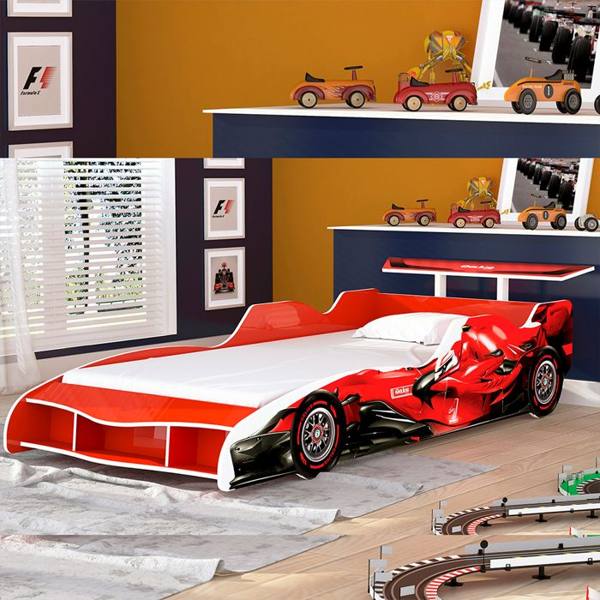 Mini-cama Montessoriana Infantil em Formato de Carro F1  Gelius — Gelius