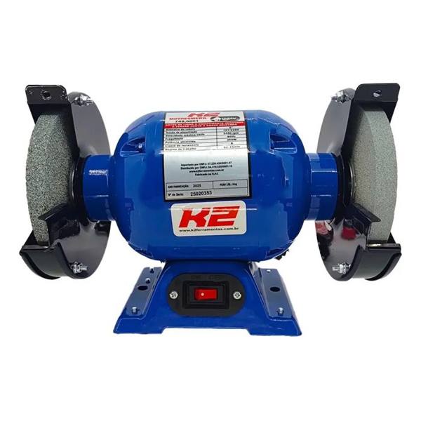 Moto Esmeril Bancada 6'' 350W K2 Azul — Sem marca