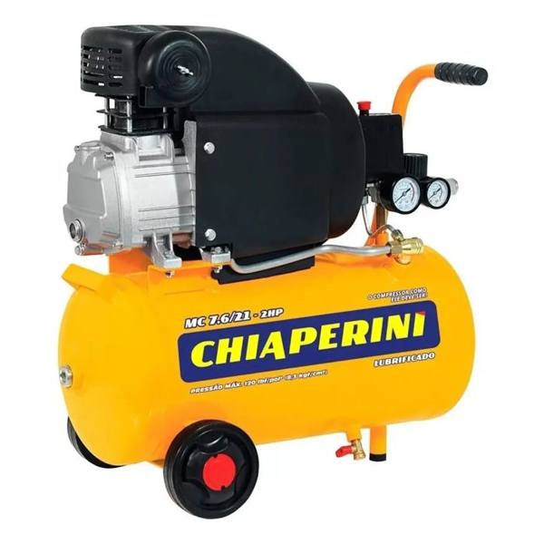 Motocompressor De Ar Elétrico Chiaperini 21 Litros Com Rodas — Sem marca