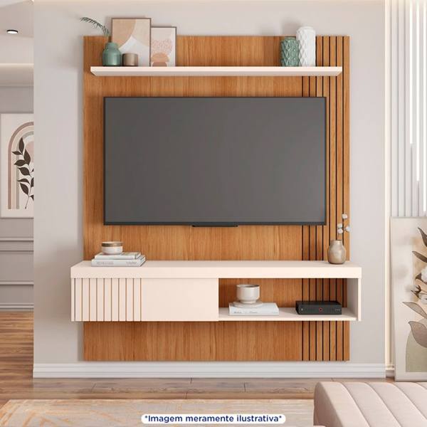Painel para TV até 55" com Porta Deslizante Jade Caemmun — Caemmun