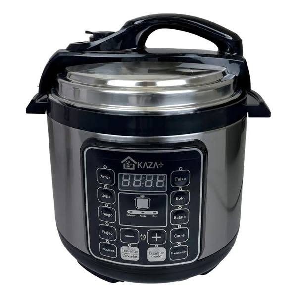 Panela De Pressão Elétrica 5 Litros 1000w Kaza+ Inox Cor Prateado — Sem marca