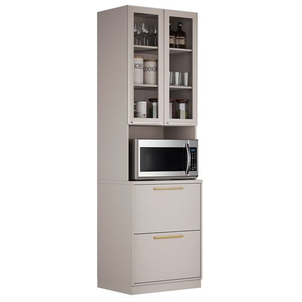 Paneleiro 3 Portas 1 Gaveta MDF e Vidro 70cm Essence Itatiaia — Itatiaia