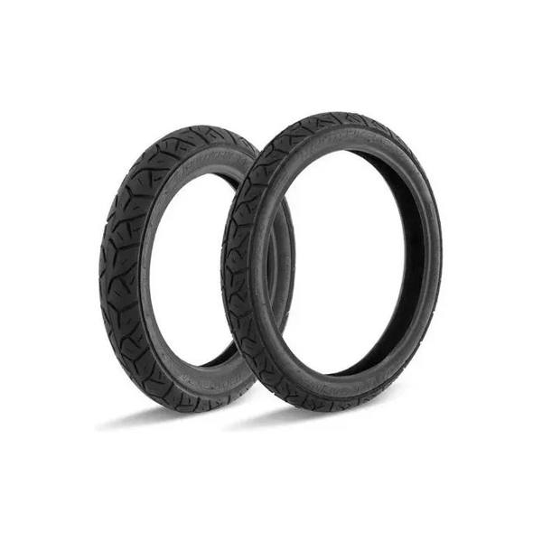 par de Pneus Pro Tork Motos Biz 100/110/125 Pop 100/110 Modelo 80/100-14 e 2.50-17 — ELO