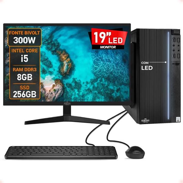 Pc Completo Intel I5 8gb Ssd 256gb Monitor 19 Led 300w L2f — Sem marca