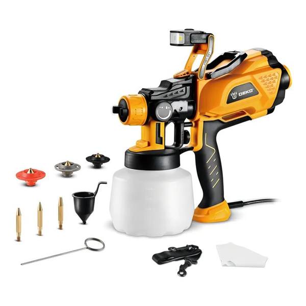 Pistola de Pintura HVLP Deko 600W LED 1,2L 3 Bicos — Sem marca