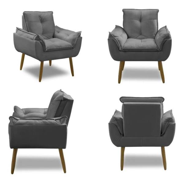 Poltrona Decorativa Opala Suede Para Sala Arapongas Luxo — Tron
