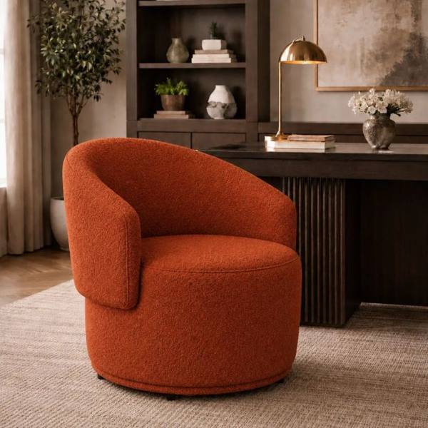 Poltrona Orgânica Beatriz Bouclé Terracota Conforto E Estilo — Tron