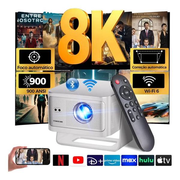 Projetor Magcubic HY350MAX Smart com Android, Wi-Fi e Bluetooth para Filmes em 8K — Sem marca