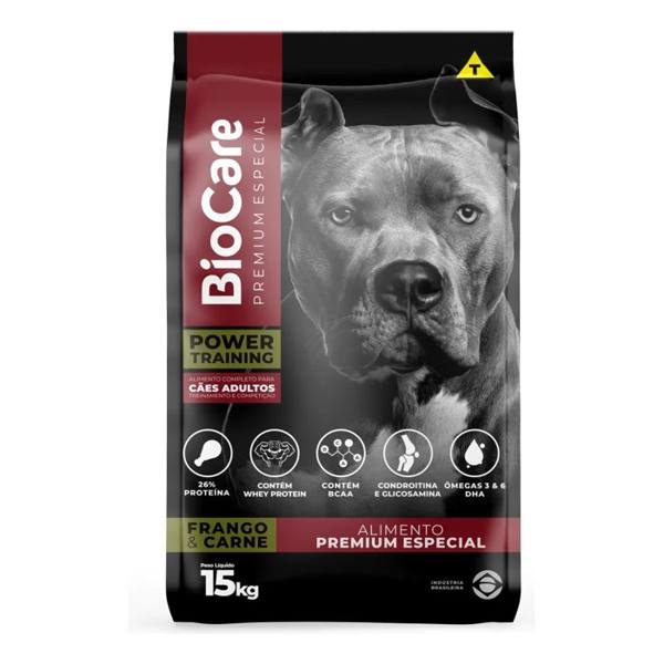 Ração Biocare Power Training Adulto 15kg 26% Proteína — Sem marca