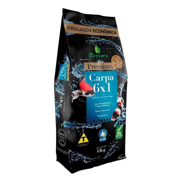 Ração Poytara Premium para Carpas 6x1 6kg — Sem marca