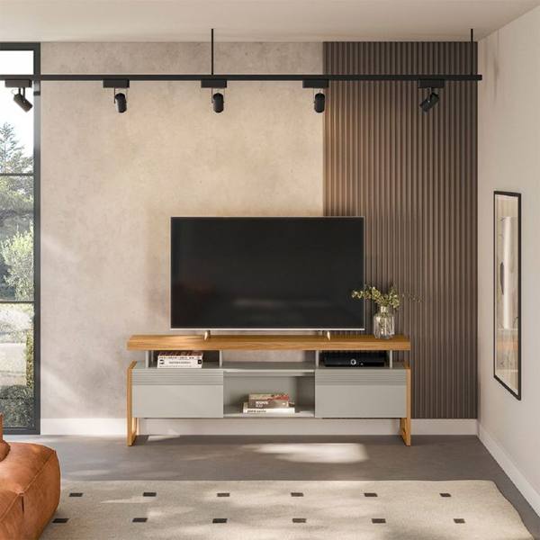 Rack para TV até 70" 2 Portas de Correr MDP e MDF Esmeralda Linea Brasil — Linea Brasil