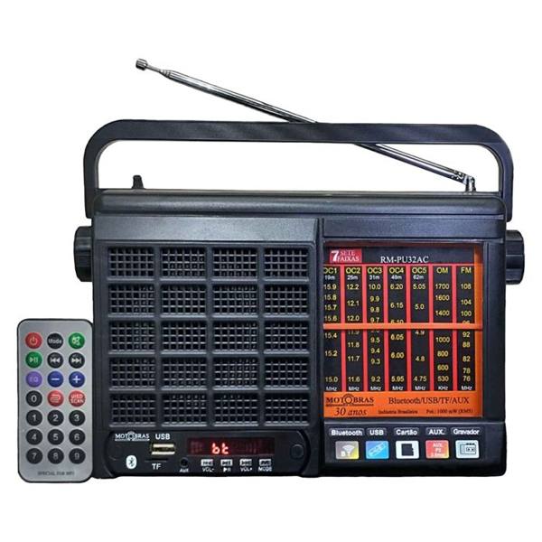 Rádio Portátil Motobrás RM-PU32AC 7 Faixas AM/FM/OC 1000mW Bluetooth — Motobrás