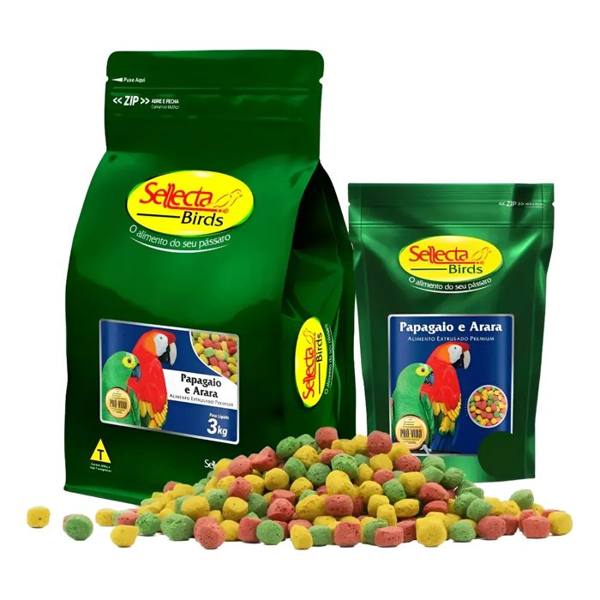 Sellecta Ração Extrusada 3kg Para Papagaio E Arara — Sem marca