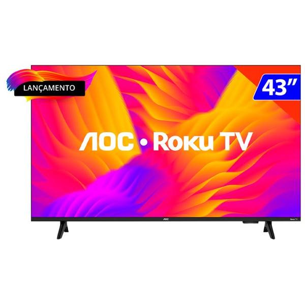 Smart TV AOC LED 43" Full HD Wi-Fi Roku TV Sem bordas 43S5155/78G — AOC