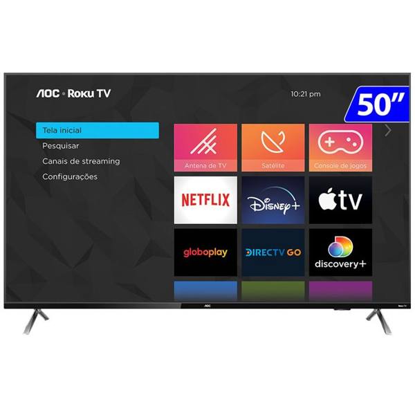 Smart TV AOC Roku LED 50" 4K UHD Wi-Fi 50U6125/78G — AOC