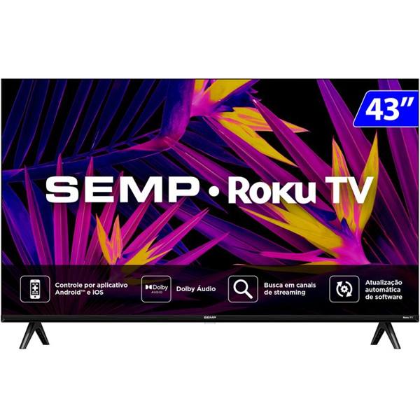 Smart TV Semp LED 43" Full HD Wi-Fi HDMI Roku — Semp