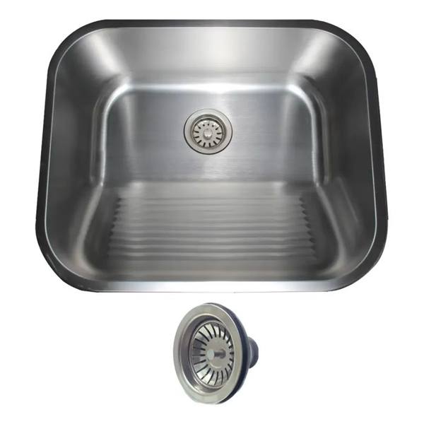 Tanque Lavanderia 55x45 Com Acessórios Aço Inox Escovado — Sem marca