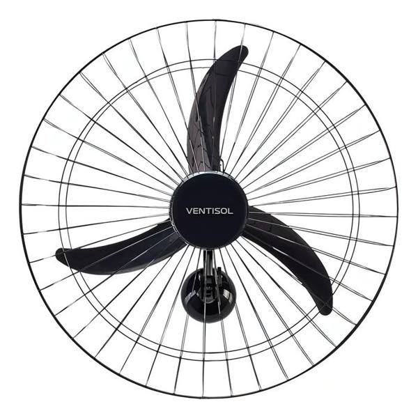 Ventilador de parede Ventisol Comercial preto 200w com 3 pás de plástico — Ventisol